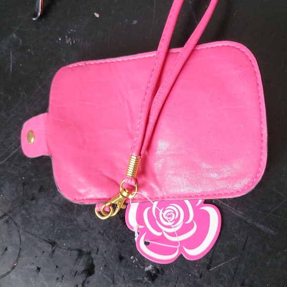 Vintage pink leather wristlet - Picture 4 of 5